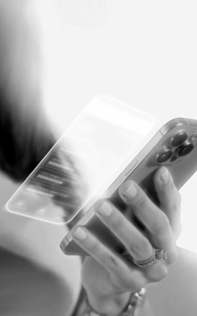 Reel de una app de registro en un teléfono